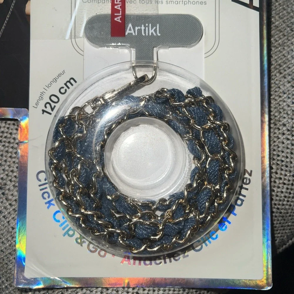 Artikl Universal Crossbody Phone Strap in Blue Jean and Gold